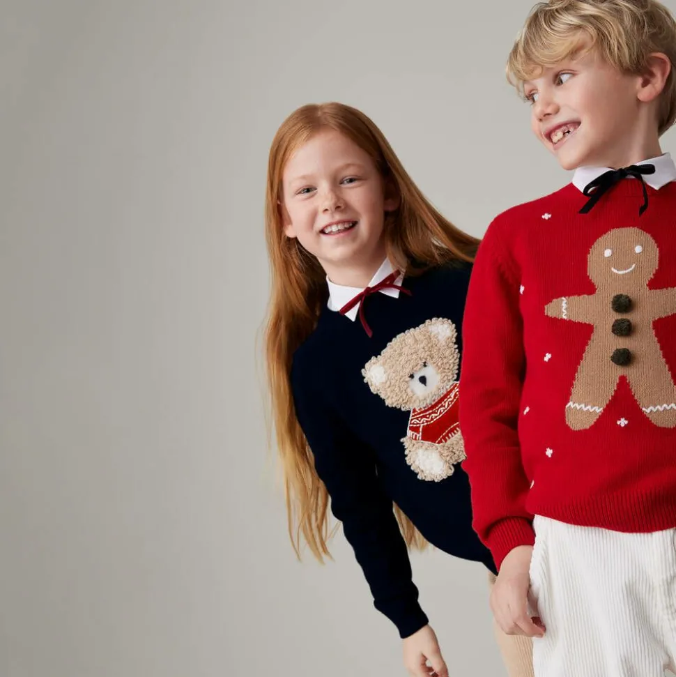 Red Merino Wool Gingerbread Sweater