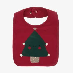 Red Organic Cotton Festive Motif Bib