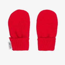 Red Trixie Knitted Baby Mittens