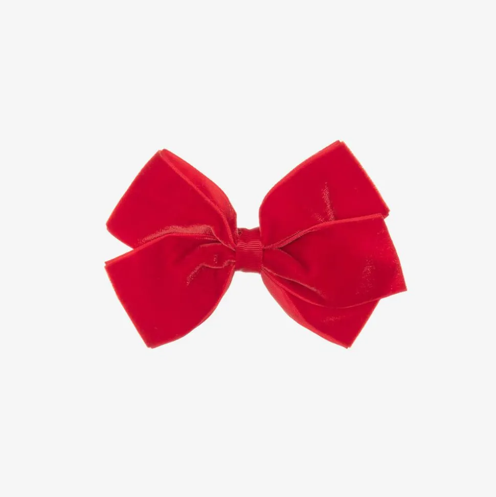Red Velvet Bow Hair Clip (11cm)
