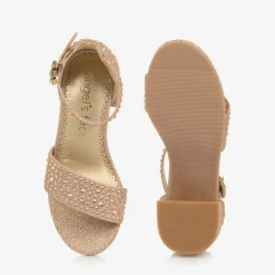 Rose Gold Diamante Heeled Sandals