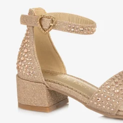 Rose Gold Diamante Heeled Sandals