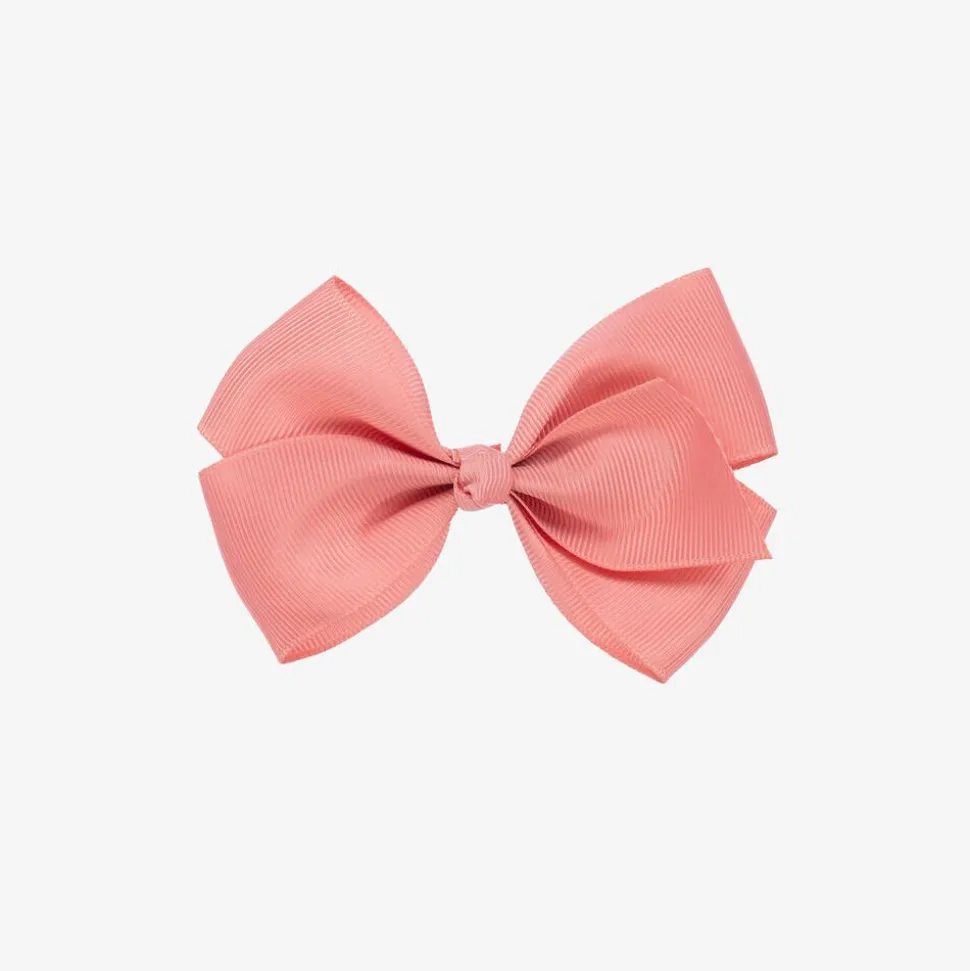 Rose Pink Bow Hair Clip (10cm)