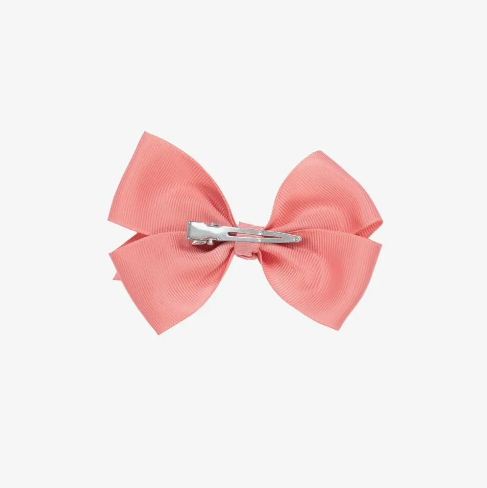 Rose Pink Bow Hair Clip (10cm)