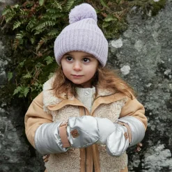 Silver Faux Leather Mittens