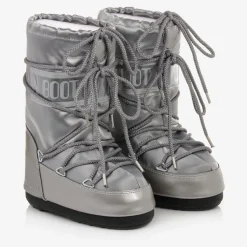 Silver Icon Glance Satin Snow Boots