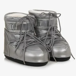 Silver Icon Low Satin Snow Boots