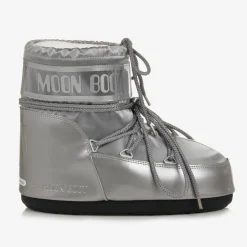 Silver Icon Low Satin Snow Boots