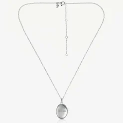 Silver Personalised Oval Locket (41cm)