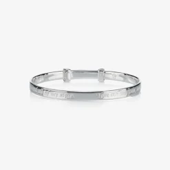 Sterling Silver Engraved Luna Bangle