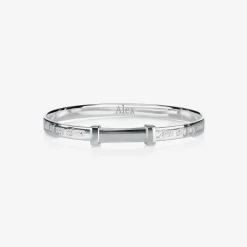 Sterling Silver Engraved Luna Bangle