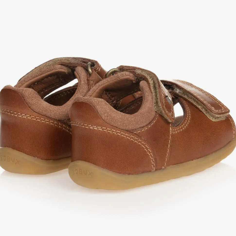 Tan Brown Leather Baby Sandals