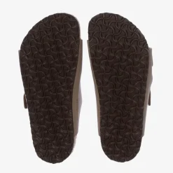 Taupe Brown Faux Leather Sandals