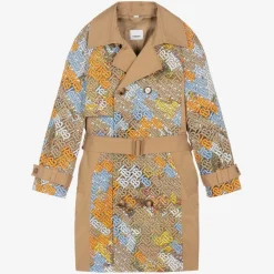 Teen Beige Monogram Trench Coat