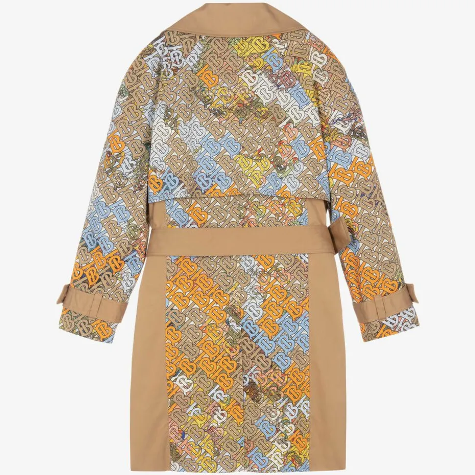 Teen Beige Monogram Trench Coat
