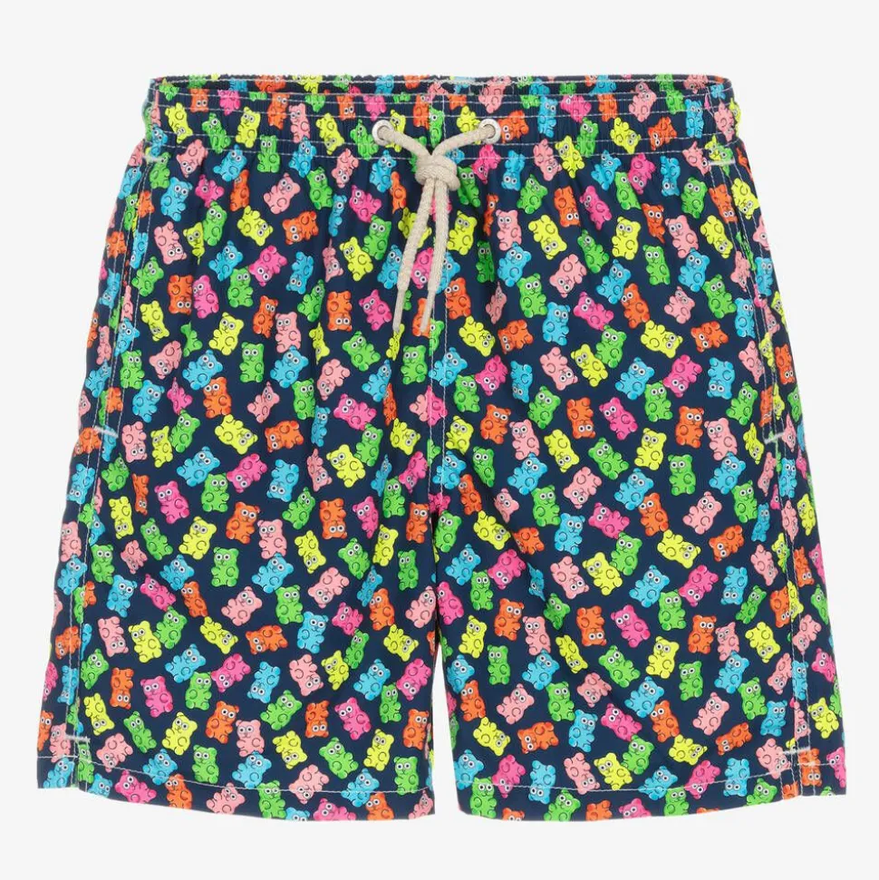 Teen Blue Gummy Bear Print Swim Shorts