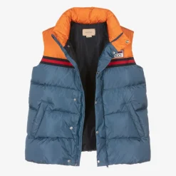 Teen Boys Blue & Orange Puffer Gilet