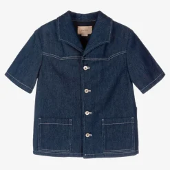 Teen Boys Blue Denim Logo Jacket