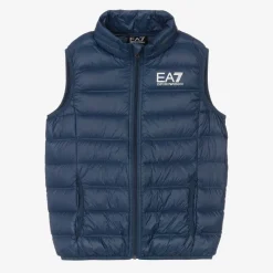 Teen Boys Blue Down Logo Gilet