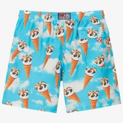 Teen Boys Blue Ice Cream Print Swim Shorts