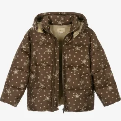 Teen Boys Brown GG Down Puffer Jacket