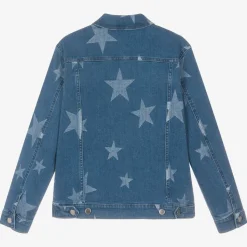 Teen Girls Blue Star Print Denim Jacket
