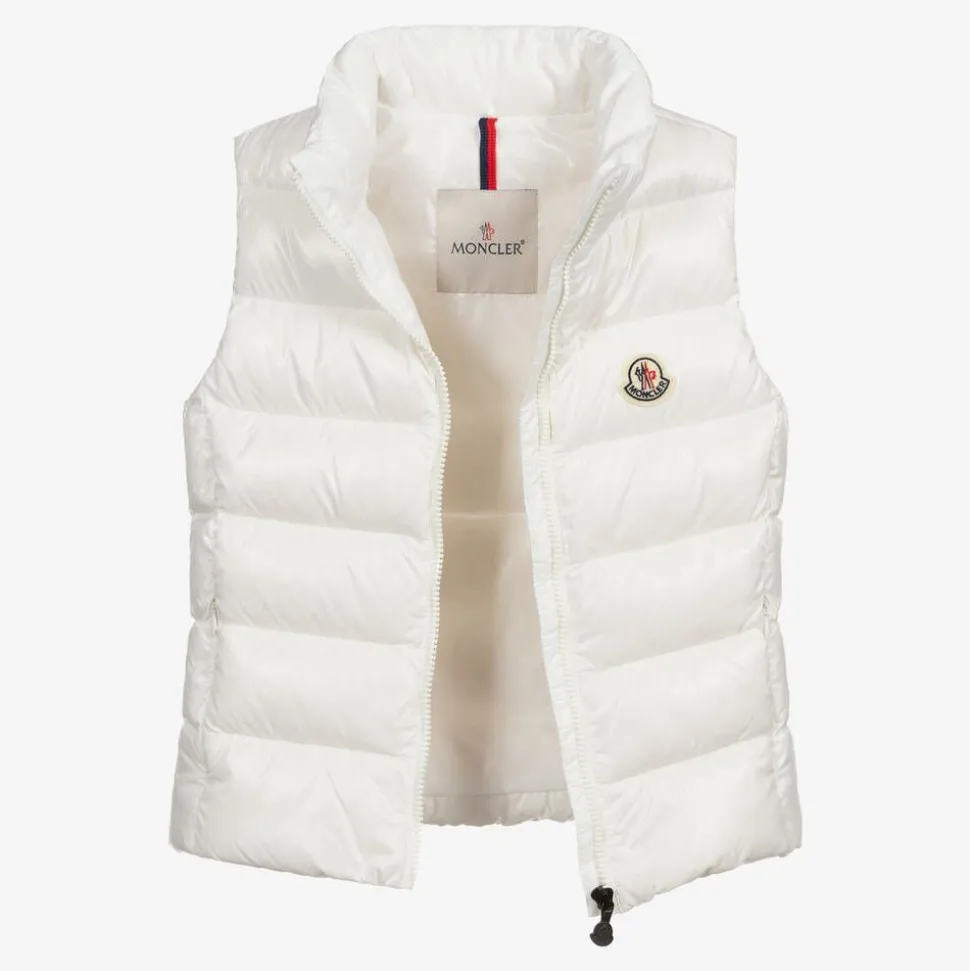 Teen Girls White Down Padded Ghany Puffer Gilet