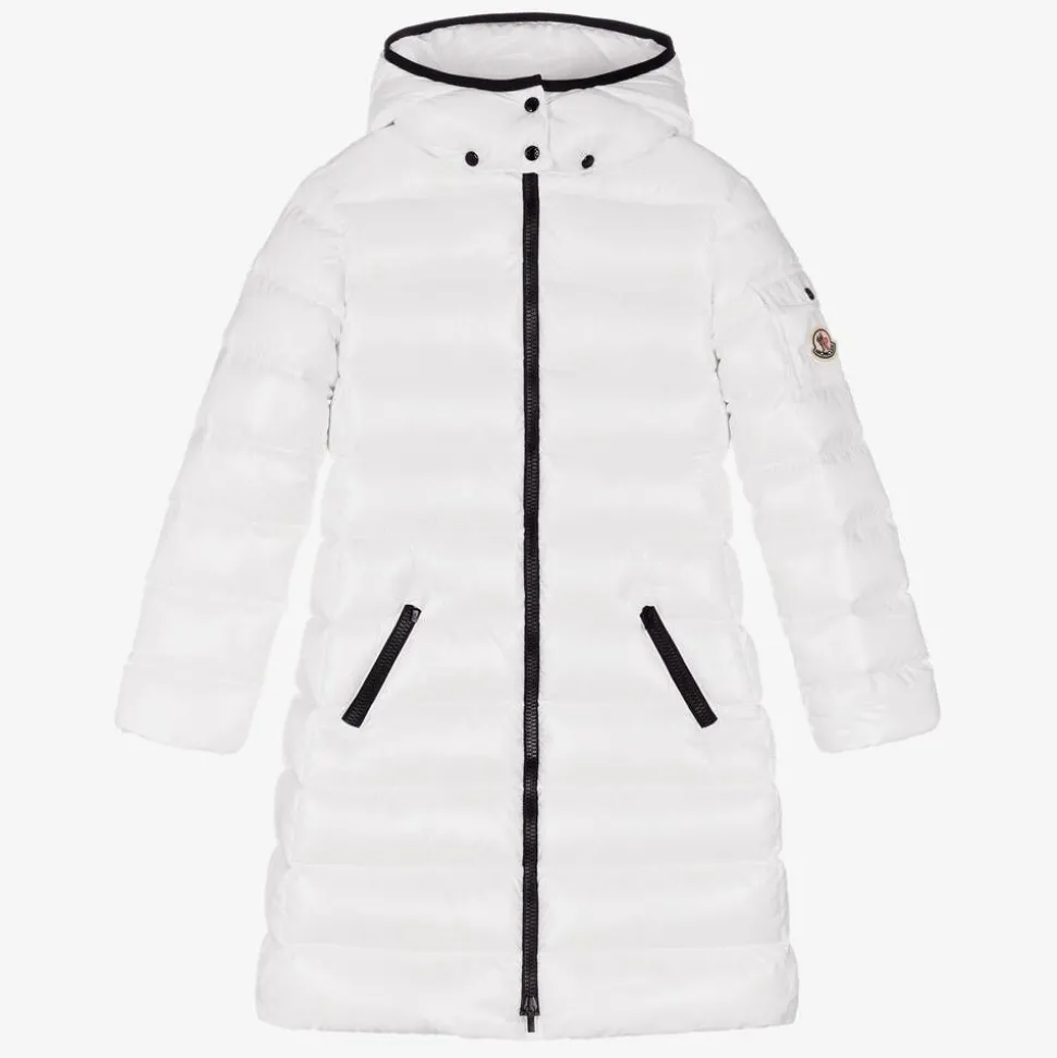 Teen Girls White Down Padded Moka Coat