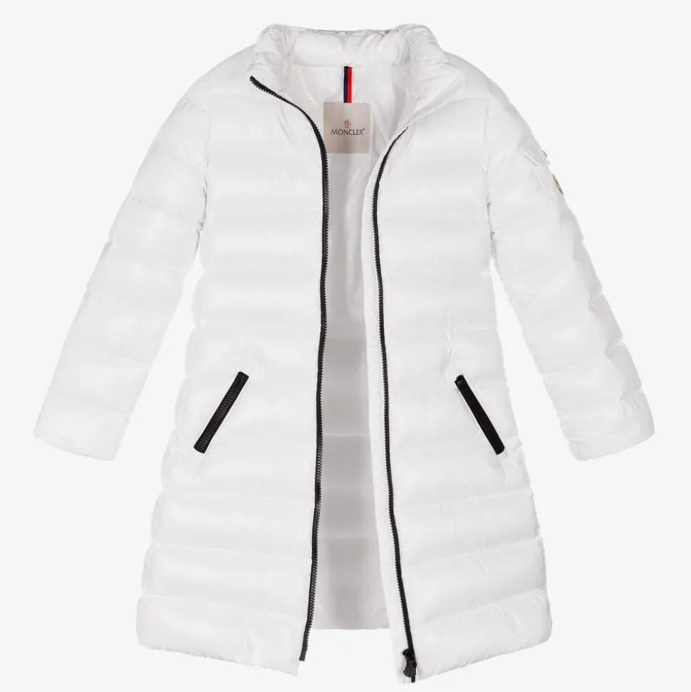 Teen Girls White Down Padded Moka Coat