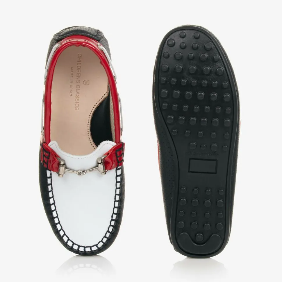 White & Blue Leather Shoes