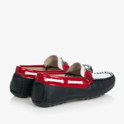 White & Blue Leather Shoes