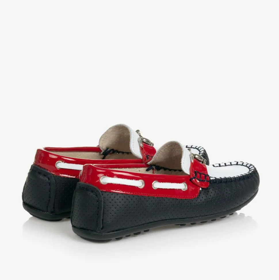 White & Blue Leather Shoes