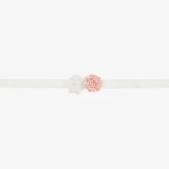 White & Pink Floral Headband