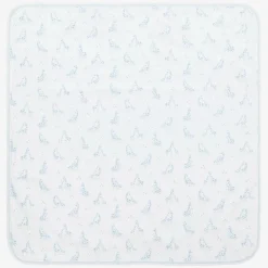 White & Blue Giraffe Glee Pima Cotton Blanket (73cm)