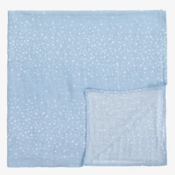 White & Blue Muslin Swaddles (4 Pack)