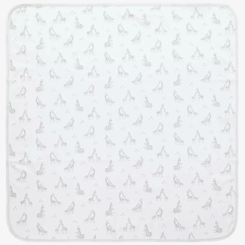 White & Grey Giraffe Glee Pima Cotton Blanket (73cm)