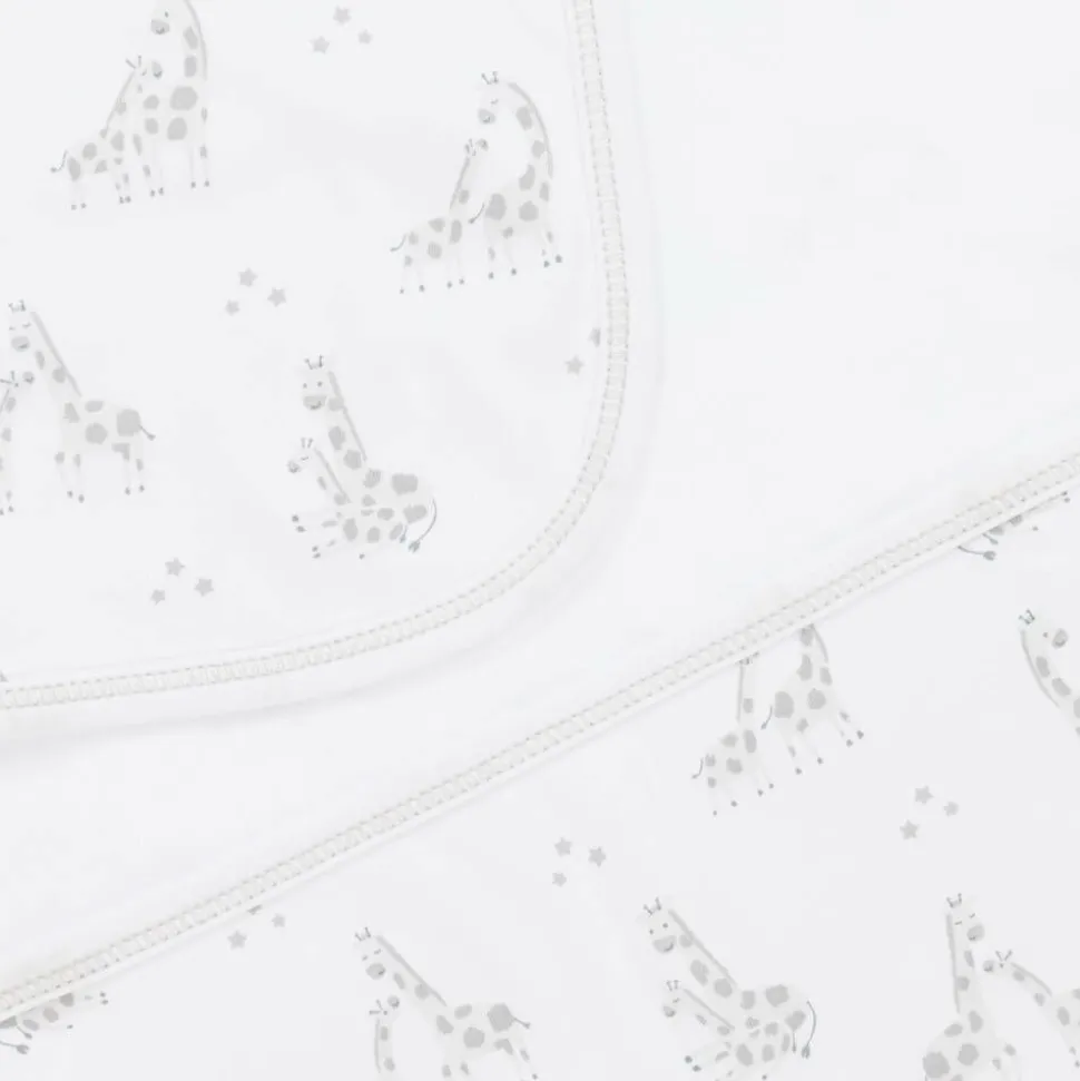 White & Grey Giraffe Glee Pima Cotton Blanket (73cm)