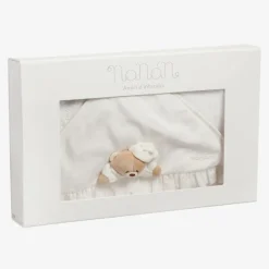 White & Ivory Hooded Baby Towel (74cm)