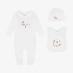 White Blossom Personalised Babysuit Gift Set