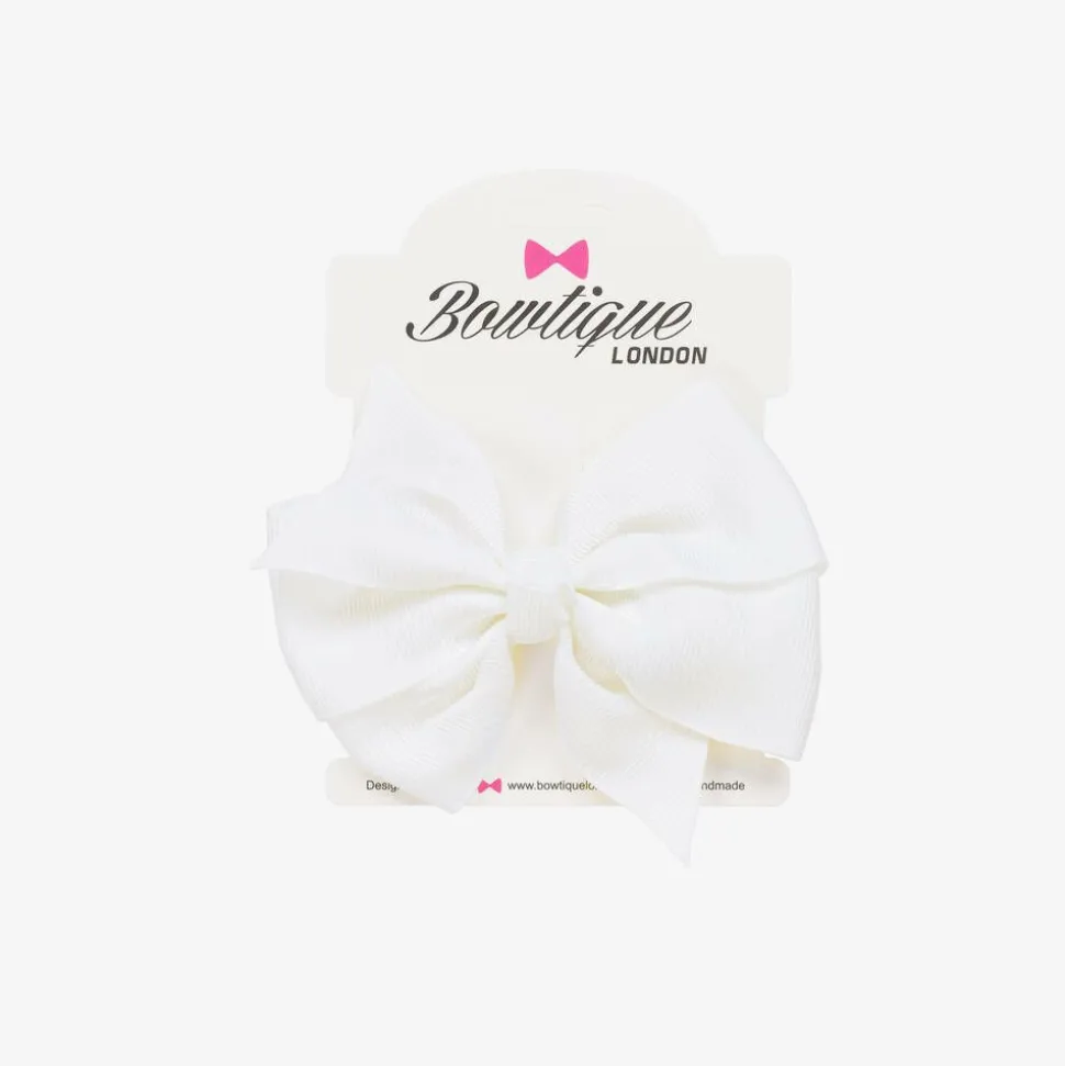 White Bow Hair Clip (10cm)
