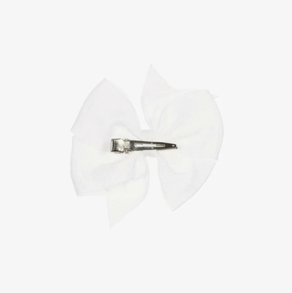 White Bow Hair Clip (10cm)