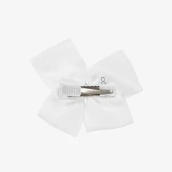 White Bow Hair Clip (10cm)