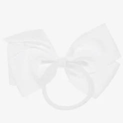 White Bow Hair Elastic (12cm)