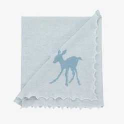 White Cotton & Blue Wool Baby Gift Set