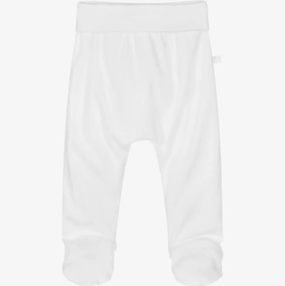 White Cotton Baby Trousers