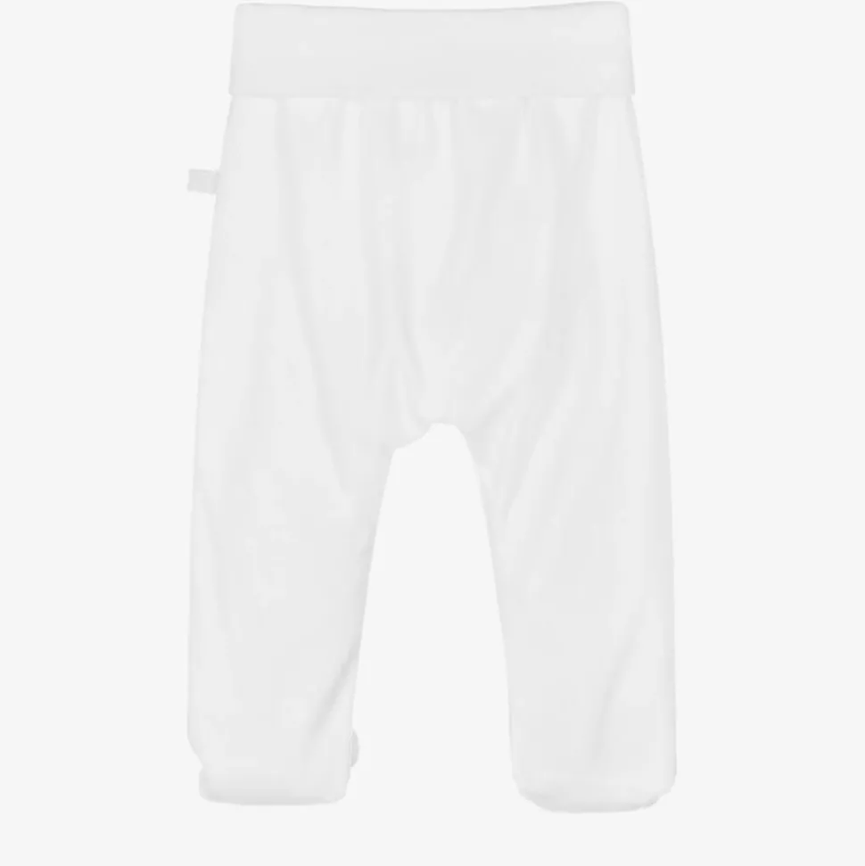 White Cotton Baby Trousers