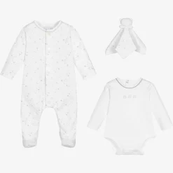 White Cotton Babysuit Set