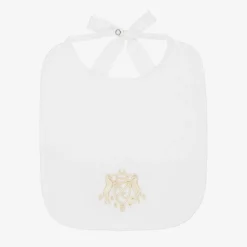 White Cotton Crest Bib