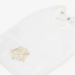 White Cotton Crest Bib