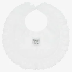 White Cotton Embroidered Bib